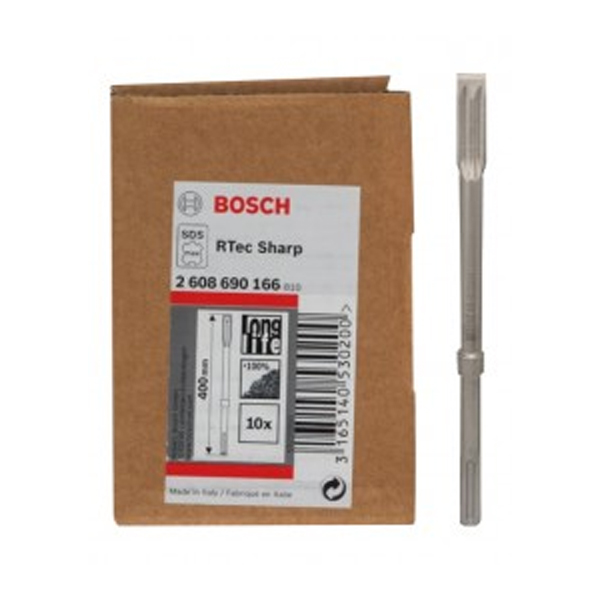 Mũi đục dẹt Bosch R-Tec 25x400mm (bộ 10 mũi)